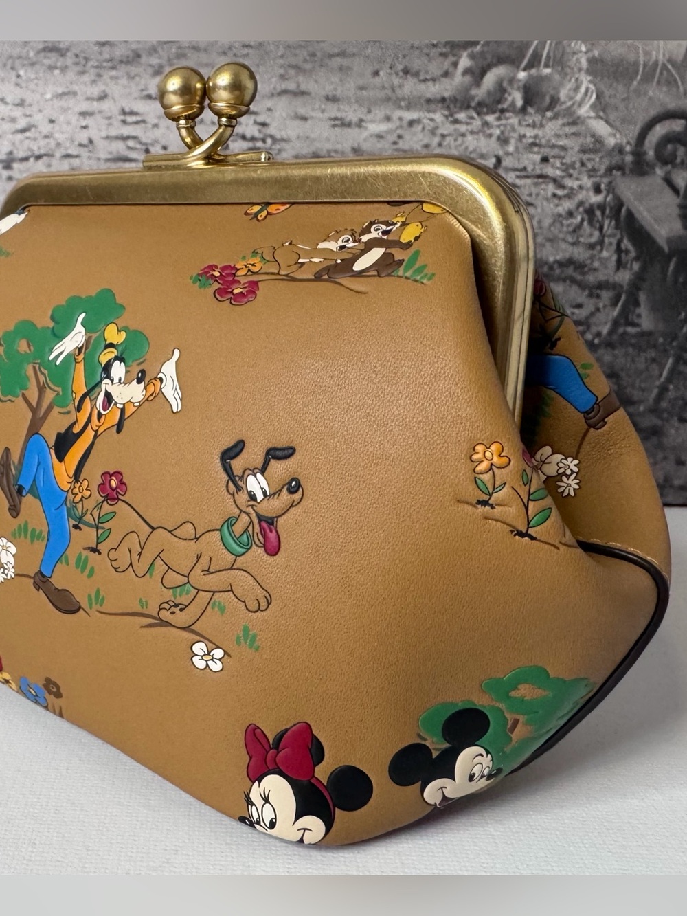 New Coach x Disney Mickey & Minnie Mouse & Friends Kisslock Leather Bag CAE68 - Picture 2 of 10